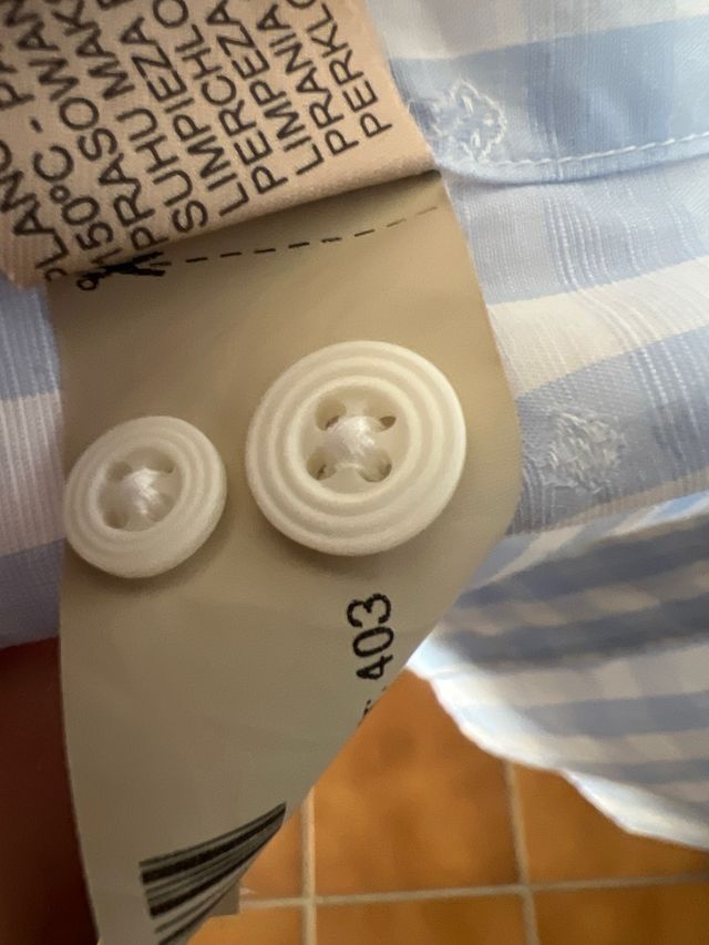 Camisa Massimo Dutti Caballero Azul y Blanca