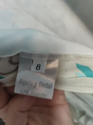 Traje Flamenca Niña Beige y Turquesa