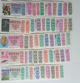Décimos de lotería años completos