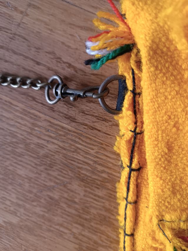 Bolso Kilim Amarillo con Piedra Turquesa