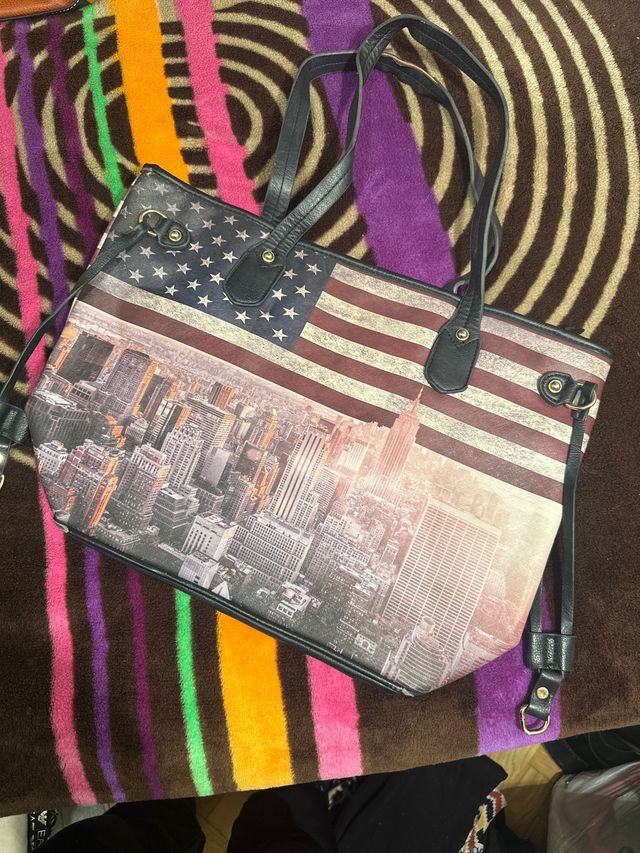 Bolso Tote Diseño Bandera USA y NYC
