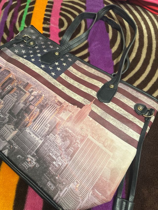 Bolso Tote Diseño Bandera USA y NYC