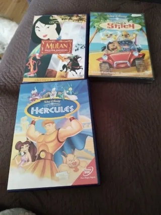 Películas DVD Disney: Mulan, Stitch, Hércules