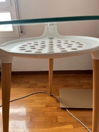 Mesa de cristal redonda 80 cm