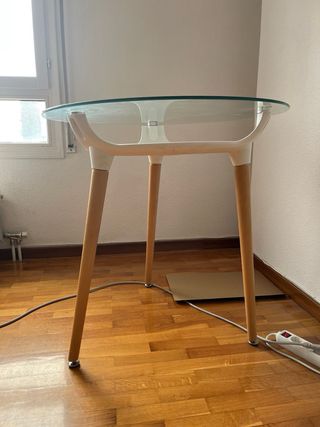 Mesa de cristal redonda 80 cm