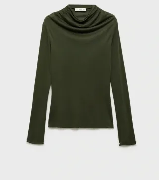 Camiseta Mango Verde Manga Larga