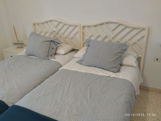 2 Cabeceros Cama 90 Ratán Blanco