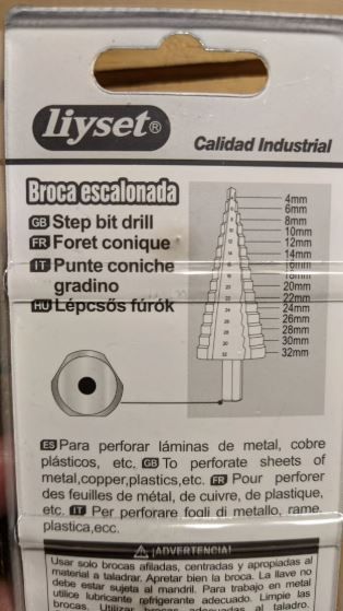 ¡HOY! Broca Escalonada HSS 4-32 Recubierta Titanio