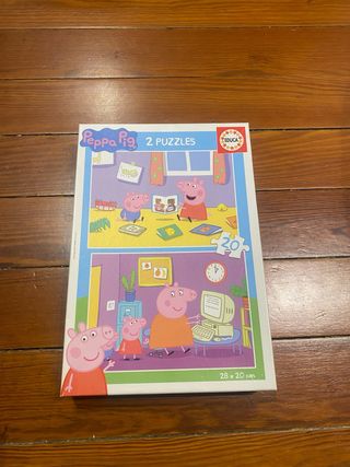 2 Puzzles Peppa Pig Educa, de 20 piezas,