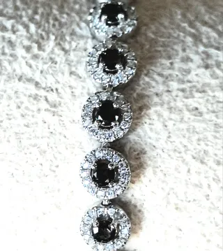 Pulsera Plata 925 con Moissanitas Negras