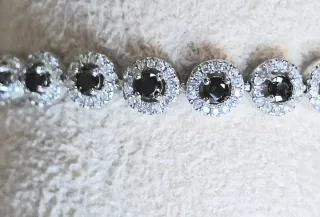 Pulsera Plata 925 con Moissanitas Negras