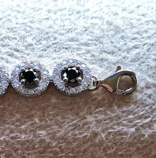 Pulsera Plata 925 con Moissanitas Negras