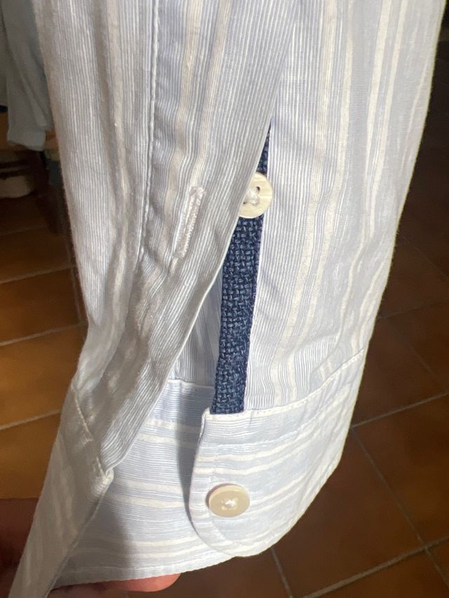 Camisa Massimo Dutti Caballero Azul Rayas