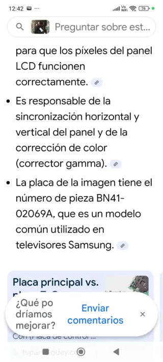 Placa T-CON Samsung