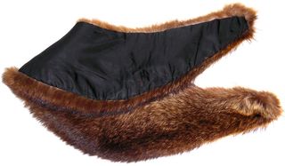 COLLO PELLICCIA VERA PELO LUNGO marrone scuro F111