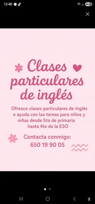 CLASES PARTICULARES DE INGLÉS O AYUDA CON TAREAS