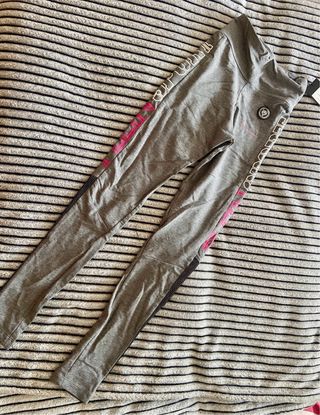 Leggings Philipp Plein grises con detalles rosas