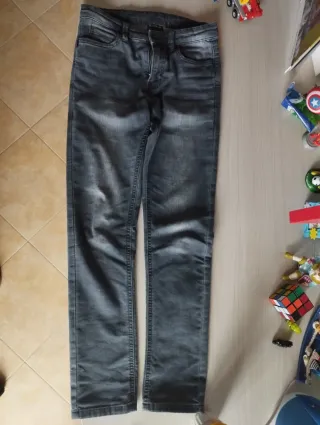 Pantaloni jeans bambino grigio