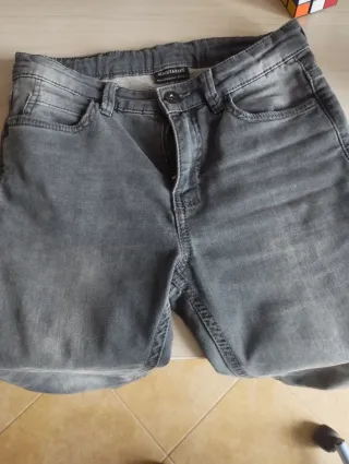 Pantaloni jeans bambino grigio