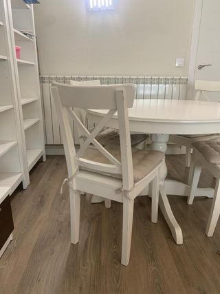 Mesa y 4 Sillas Ingatorp blanco