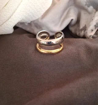 Anillo Plata Ley Ajustable Doble Aro