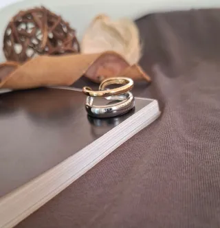 Anillo Plata Ley Ajustable Doble Aro