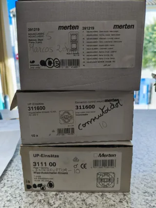 Lote interruptores, conmutadores y marcos dobles