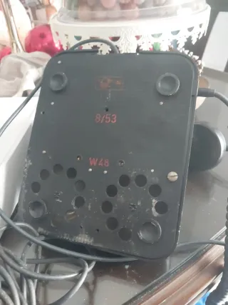 Teléfono antiguo Siemens negro