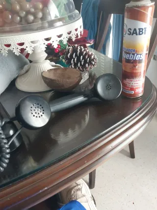 Teléfono antiguo Siemens negro