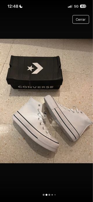Converse Chuck Taylor Plataforma Piel Blancas