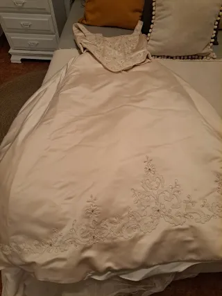 Vestido de Novia Beige/Blanco