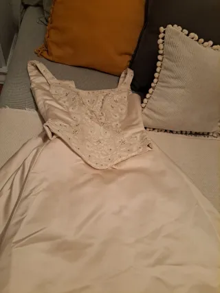 Vestido de Novia Beige/Blanco