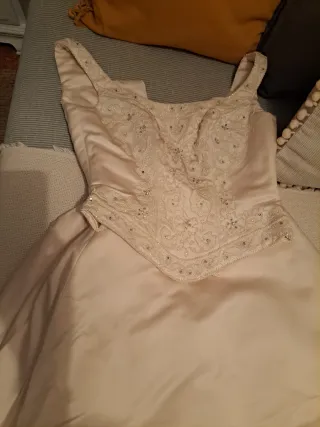 Vestido de Novia Beige/Blanco