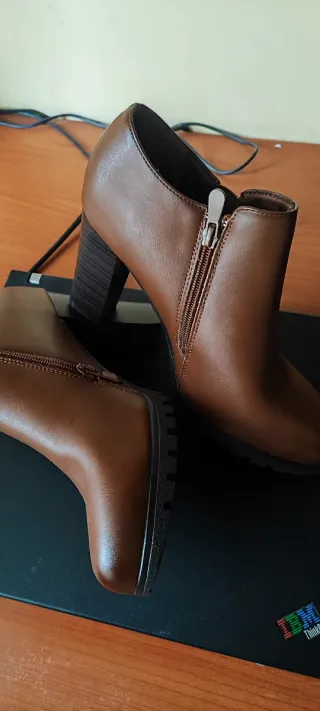 Stivaletti donna tacco alto pelle marrone