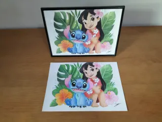 Dibujo original Lilo y Stitch.