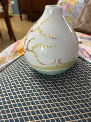 Vaso Ceramica Decorato Oro
