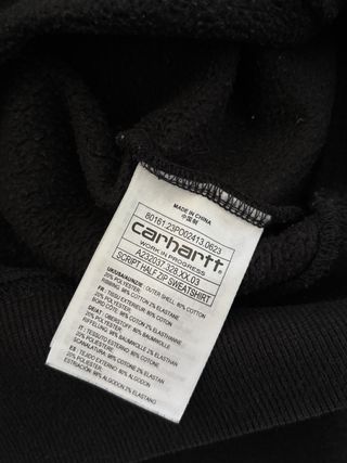 Sudadera Carhartt Negra Media Cremallera