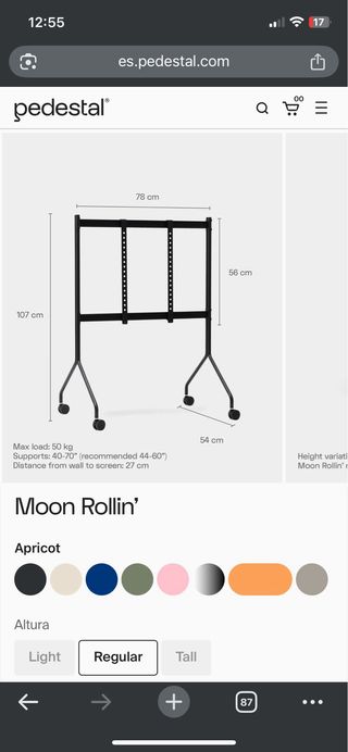 Soporte TV con ruedas naranja