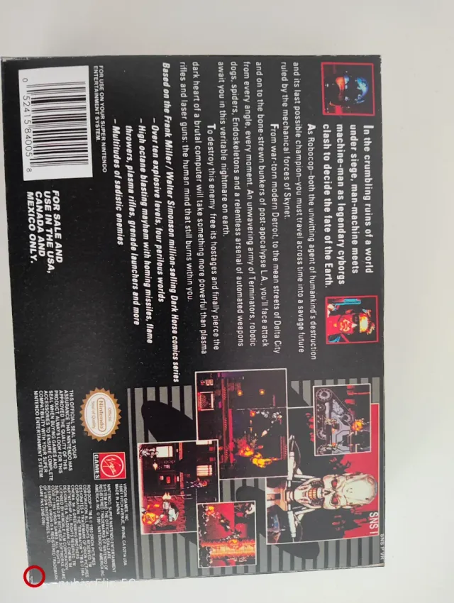 Caja SNES Robocop vs Terminator