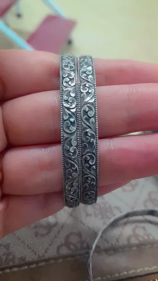 Par de pulseras plata vintage