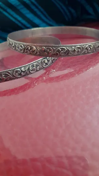 Par de pulseras plata vintage