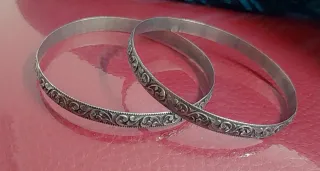 Par de pulseras plata vintage