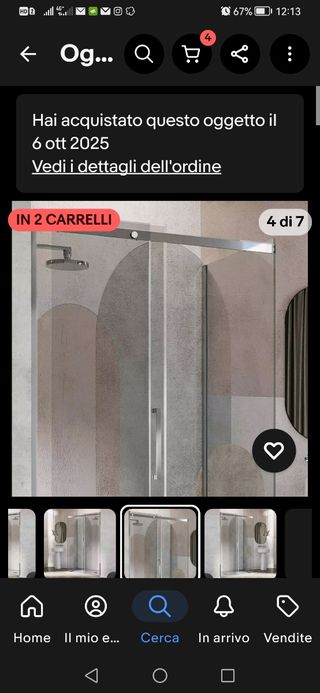 Box doccia 80x120 cristallo 8mm