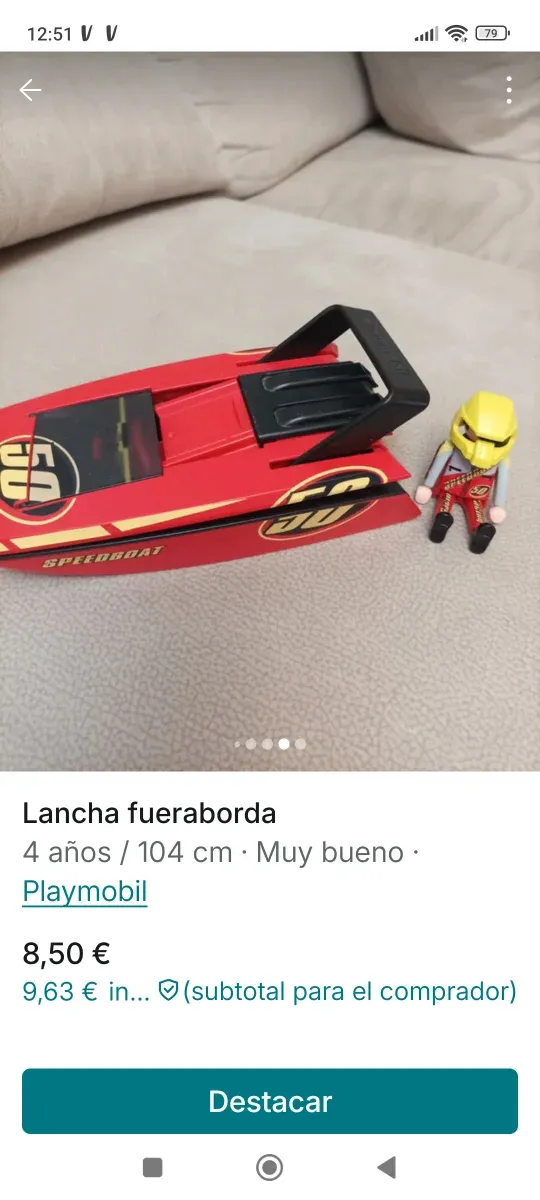 Lancha rápida Playmobil con figura
