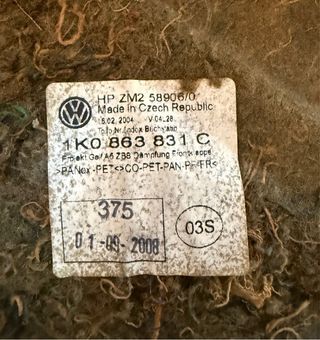 Manta térmica capó VW Golf mk5