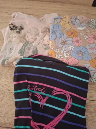 Conjunto 3 Camisetas Manga Larga Niña talla 134.
