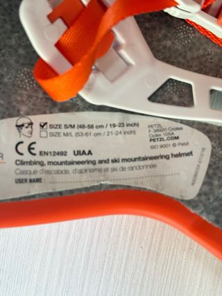 Casco Petzl Meteor Montaña con bolsa original