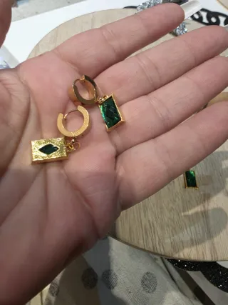 Conjunto joyería Esme oro y verde