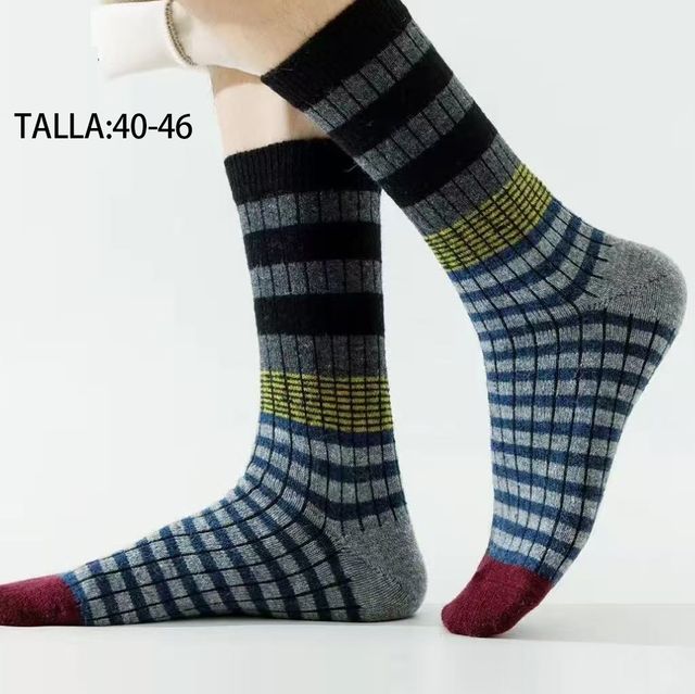 6 Pares Calcetines Lana Hombre Talla 40-46