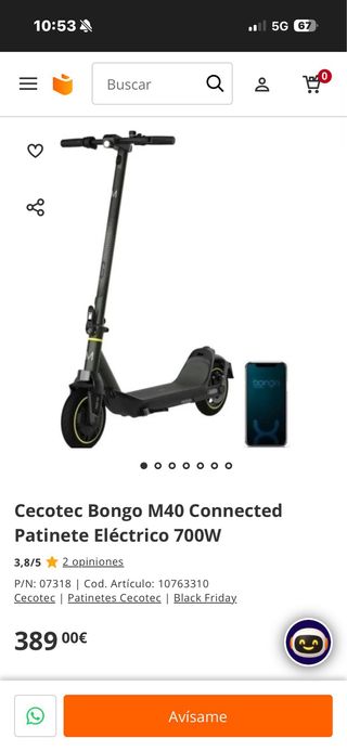 Cecotec Bongo M40 Patinete Eléctrico